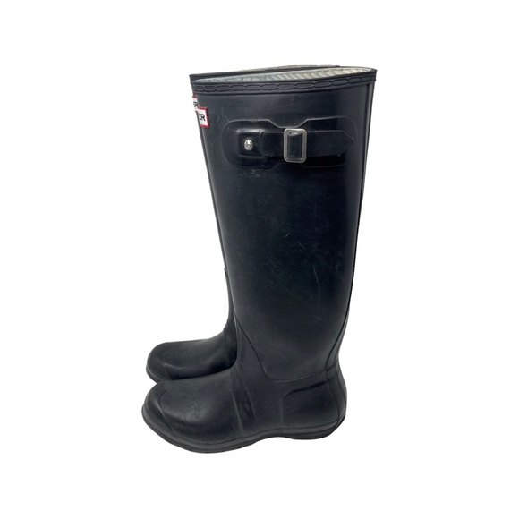 Hunter black tall rain boots sz 8 - Picture 2 of 5
